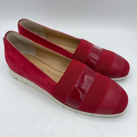 Donald Pliner MAY Red Elastic Stretch Faux Suede Flats Size 7.5 M Women Slip On - Picture 6 of 6